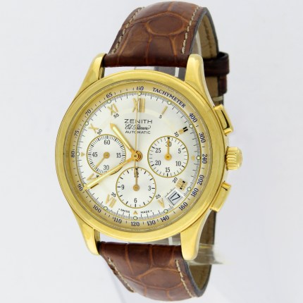 (SOLD) ZENITH Mens 30.0500.400/21 18K Mens Class El Primero Automatic Chronograph 38mm Yellow Gold