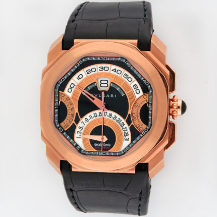 (SOLD) BULGARI 101837 / OQC.Z.50 18K Mens OCTO Quadri Retro Chronograph Rose Gold 45mm