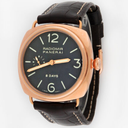 (SOLD) PANERAI PAM00197 Mens 18K Radiomir Hand-Winding 8 Days 45mm Rose Gold