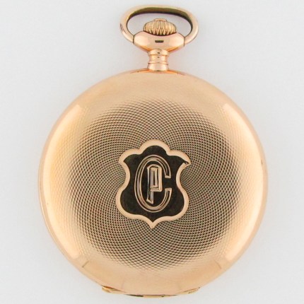 ULYSSE NARDIN 18K 55mm Hunter Case Oversized Thin Profile Medals Engraved Dustcover Gilt Movement Yellow Gold