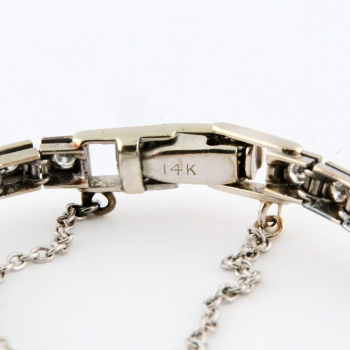 LeCoultre Vintage Ladies Cocktail Watch Fully Embellished with Diamonds in 14K White Gold. Entire Row of Diamonds on Bracelet, 1930-1940s