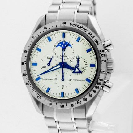 (SOLD) OMEGA Speedmaster Broad Arrow Moonphase Hand-Wind Chronograph Bracelet S.Steel 3575.20.00 Mens
