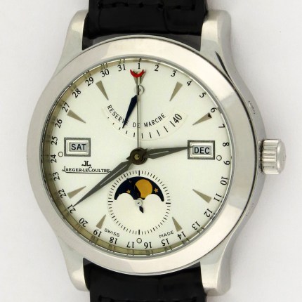 (SOLD) JAEGER-LECOULTRE Q151842A / 147.8.41.S Mens SS Master Calendar Moonphase Automatic Stainless Steel