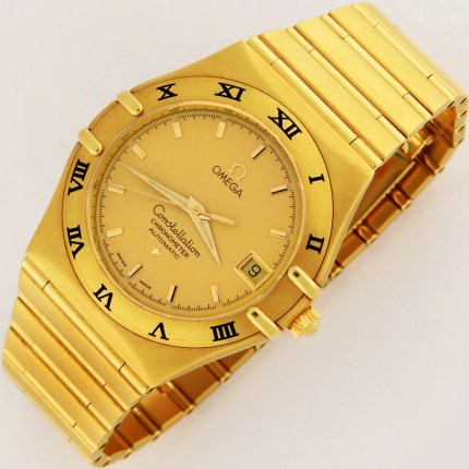 (SOLD) OMEGA Constellation Automatic Chronometer Gold Dial Bracelet 18K Yellow Gold 1102.10.00 Mens