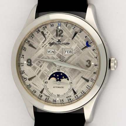 (SOLD) JAEGER-LECOULTRE Q1558421 / 176.8.12.S SS Mens Master Calendar Automatic Meteorite Dial S.Steel