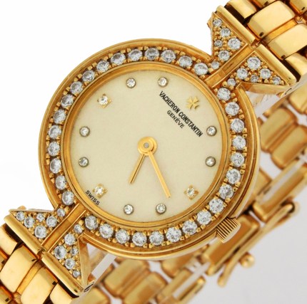 (SOLD) VACHERON CONSTANTIN Malte ‘Absolutes’ Quartz Diamond Dial & Bezel Bracelet 18KY Gold 27532-PB Ladies