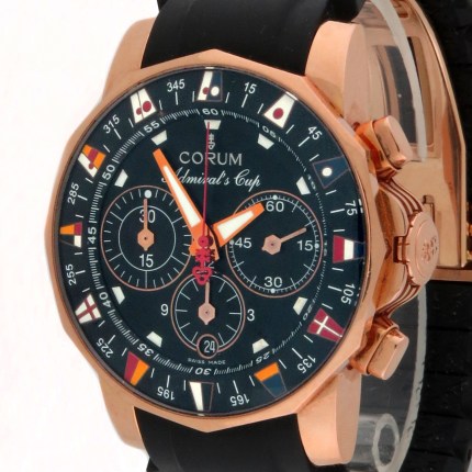 (SOLD) CORUM Admirals Cup Automatic Chronograph 18K Rose Gold 985.671.55 Mens