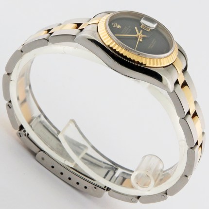 (SOLD) ROLEX Datejust Quickset Oyster Bracelet ONYX Dial 2-Tone 69173 Ladies - Image 3