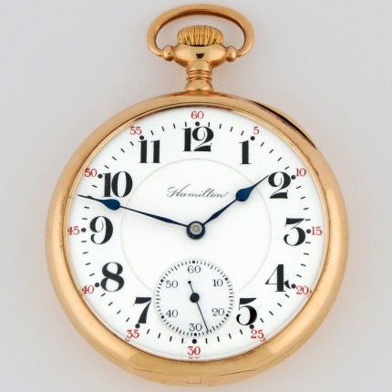 (SOLD) HAMILTON 14K 16-Size 49mm Open Face Hayden Wheeler 21 Jewels Yellow Gold Scarce