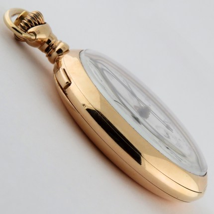 (SOLD) C.H. MEYLAN (SWISS) 14K  47mm Open Face Rattrapante Split Seconds Chronograph Yellow Gold #1 - Image 6