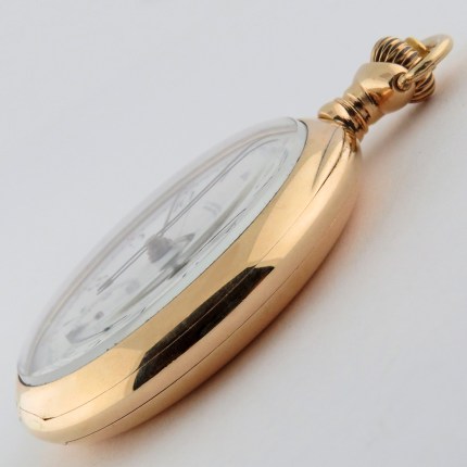 (SOLD) C.H. MEYLAN (SWISS) 14K  47mm Open Face Rattrapante Split Seconds Chronograph Yellow Gold #1 - Image 7