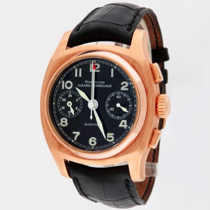 Girard-Perregaux Vintage 1960 Automatic Chronograph 18K Rose Gold Mens Wristwatch Reference 2598. 38mm in Diameter. Rare model in Rose Gold.