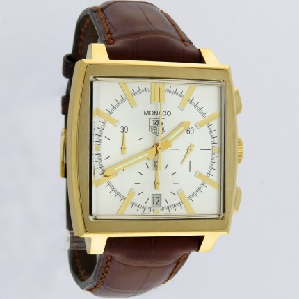 (SOLD) TAG HEUER 18K Gold CW5140 Mens Monaco Automatic Chronograph