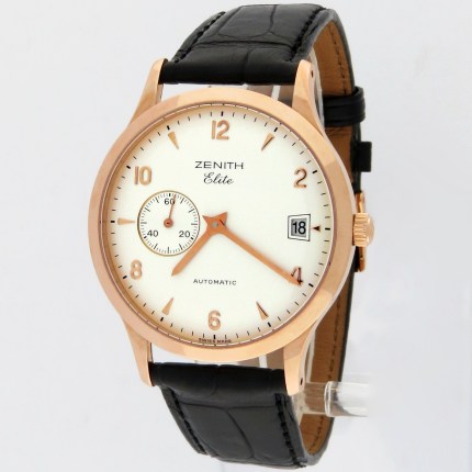 (SOLD) ZENITH 17.1125.682/01.C490 18K Rose Gold Mens Class Elite Automatic 37mm