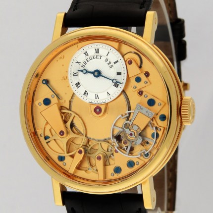 (SOLD) BREGUET 7037BA/11/9V6 38MM 18K Mens Tradition Automatic 37mm Yellow Gold Full Set