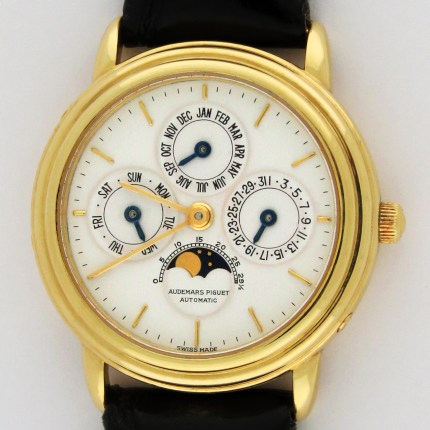 (SOLD) AUDEMARS PIGUET 18K Ladies Quantieme Perpetual Automatique Moonphase Cal.2132 30mm Rose Gold