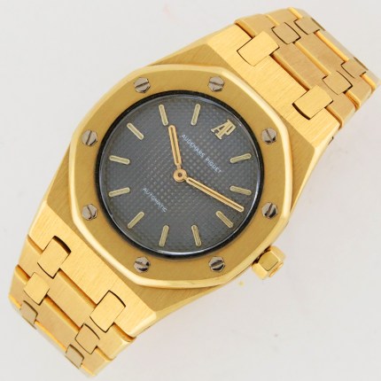 (SOLD) AUDEMARS PIGUET 14470BA 18K Ladies Royal Oak Automatic 30mm Bracelet Yellow Gold