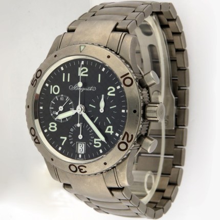 (SOLD) BREGUET 3820TI/K2/TW9 Titanium Mens Transatlantique Type XX Automatic Flyback Chronograph 39mm Bracelet