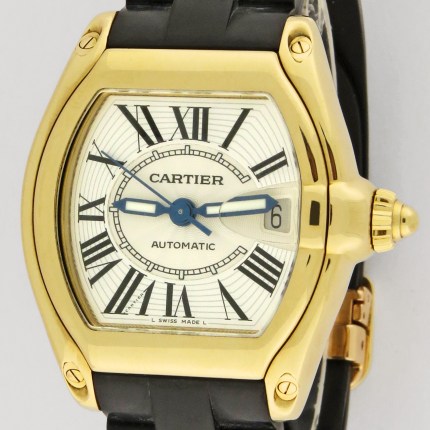 CARTIER Roadster Automatic Large 38mm 18K Yellow Gold Mens Watch Reference W62005V2 / 2524