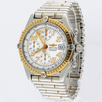 (SOLD) BREITLING 2-Tone D13050 Mens Chronomat Automatic Chronograph Bullet Bracelet 40mm