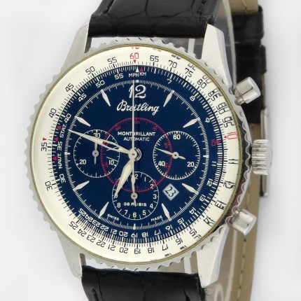 (SOLD) BREITLING A41330 SS Mens Navitimer Montbrillant Automatic Chronograph 38mm Stainless Steel