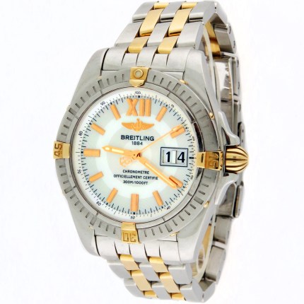 (SOLD) BREITLING B49350 Two Tone SS/18KY Mens Cockpit Grand Date Automatic MOP Dial Bracelet 41mm