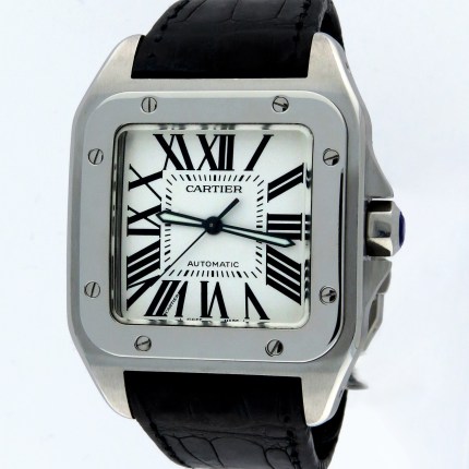 CARTIER Santos 100 XL Automatic Stainless Steel Mens Watch Reference W20073X8 / 2656