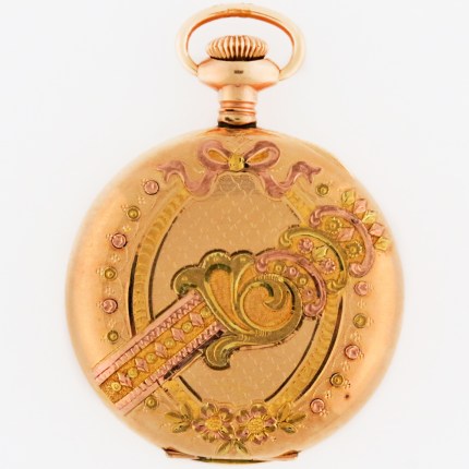 ELGIN 16-Size 50mm Hunter Case Tri-Color Hunter Case Multi-Color Dial Mint Case - Image 2