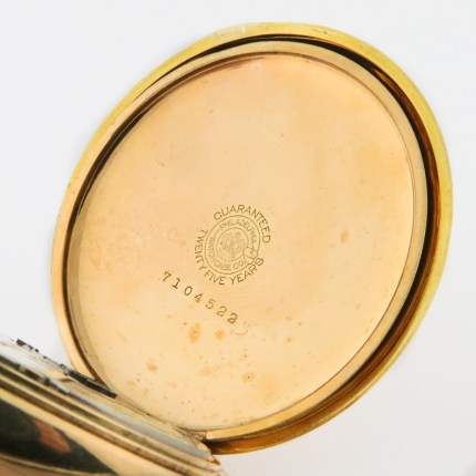 ELGIN 16-Size 50mm Hunter Case Tri-Color Hunter Case Multi-Color Dial Mint Case - Image 7