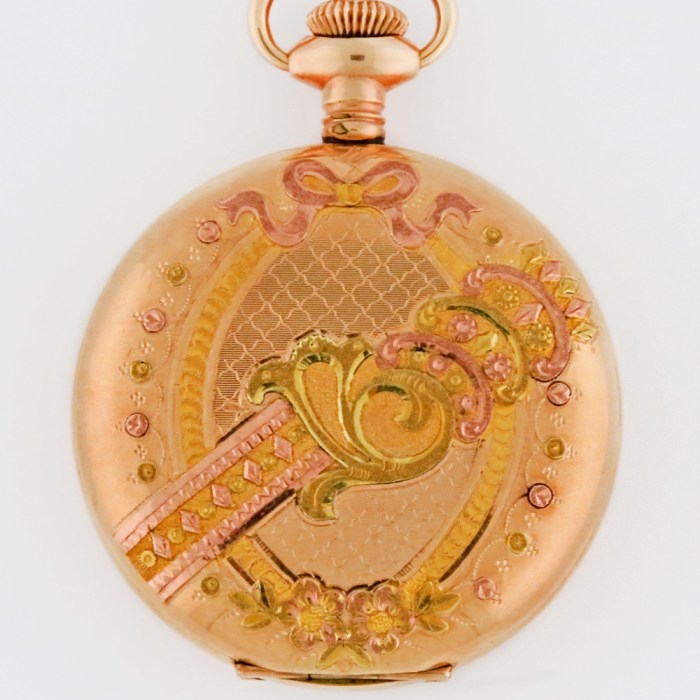 Elgin 16 Size Tri-Color Gold Filled Hunter Case HC Multi-Color Dial Mint Case 50mm Pocket Watch