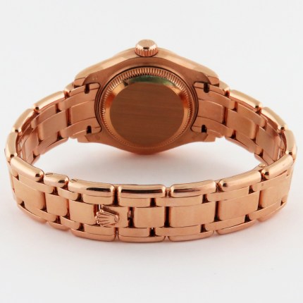 (RESERVED) ROLEX 80315 Ladies 18KR Masterpiece Pearlmaster Datejust Chocolate Dial Diamond IV Marker Bezel Engraved G-Serial Box & Manuals Rose Gold - Image 6