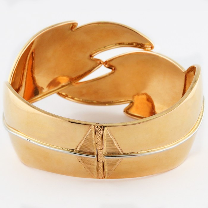 BANGLE – Ladies 18K Gold Vintage Clip-On Wrap Around Flexible Bangle ...