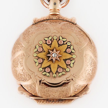 ILLINOIS 14K Multi-Color Solid Gold 18 Size 54mm Box Hinge Hunter Case Grade 61 Hunter Case 15j Pocket Watch