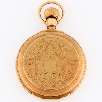 ELGIN 14K Solid Yellow Gold 18-Size 55mm 15j Box Hinge Hunter Case Multi-Color Dial Fully Engraved Grade 217 Heavy Pocket Watch. 142 grams, heirloom quality