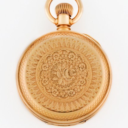 Marvelous and highly valuable Antique American Waltham 18K Solid Gold 18-Size Pocket Watch Circa 1883 with a super heavy Drum Style Hunter case. 149 grams 52mm Diameter.