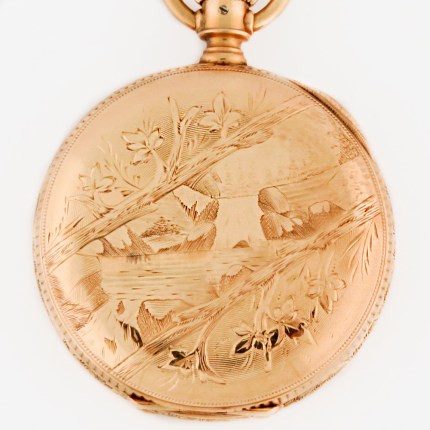 Illinois 14K Gold Cascade Waterfall 4-size Grade 131 Pocket Watch Heavy Hunter Case Pocket Watch. 38.5mm Diameter. Excellent shape heirloom quality.