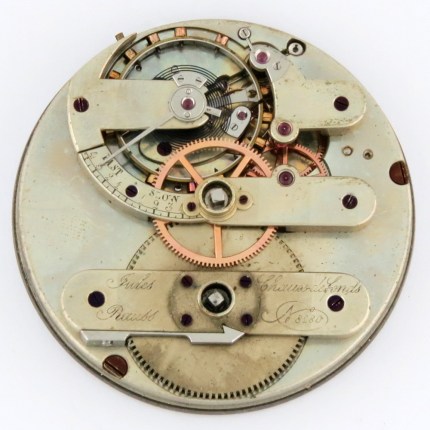 JULES RAUSS (SWISS) 44mm Pivoted Detent Chronometer Escapement Key Wind & Set Pocket Watch Movement Only