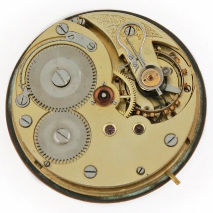 CHRONOMETRE (SWISS) 45mm Helical Hairspring Detent Chronometer Escapement Hunter Case Pocket Watch Movement. Large Swiss Movement for Parts Only