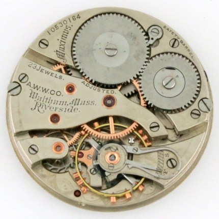WALTHAM 16-Size 42-43mm Model 1899 Riverside Maximus 23 Jewels Top Grade Open Face Pocket Watch Movement Only. Highly Collective Movement Only for Parts.