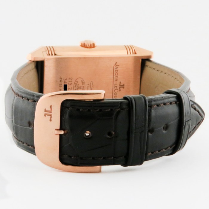 Jaeger-LeCoultre Ref Q3842520 / 215.2.D4 18K Pink Gold Reverso Classic Duoface Small Seconds Large Model Mens Watch. 28.3x47mm. Retail Price MSRP $25,000.