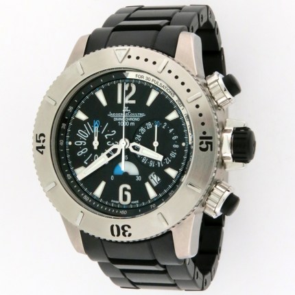 JAEGER-LECOULTRE Mens Ti Master Compressor Diving Chronograph Rubber Articulated Bracelet 44mm Titanium Ref. Q186T170 or Case Ref. 160.T.25. MSRP $15800