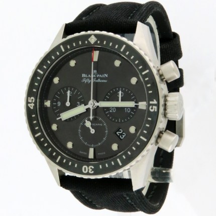BLANCPAIN 5200-1110-B52A Stainless Steel Mens Fifty Fathoms Bathyscaphe Chronographe Flyback 43mm CURRENT MODEL. Retail Price $15900