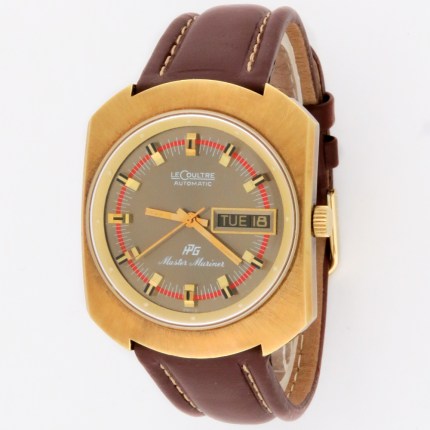 LeCoultre Master Mariner HPG Hi-Beat 'H' Shaped Cushion Case Vintage Mens Wristwatch with Full Set Box and Paper. Stainless Steel with Gold-Plated Top. Ref 9512