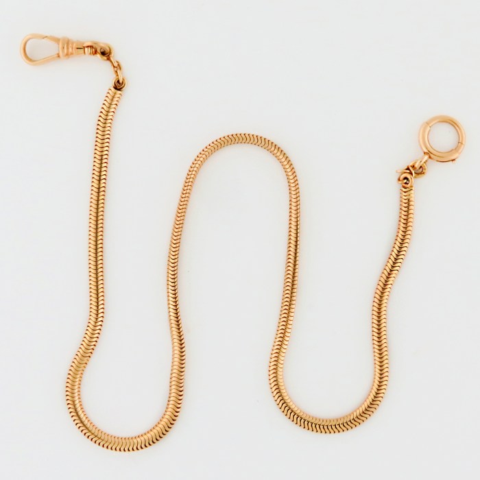 Tiffany & Co Vintage 14K Yellow Gold Articulated Links in Very Good Condition. 14”in / 35.5cm 16g total weight. A Great Item for any Pocket Watch Collection