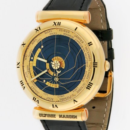 Rare Ulysse Nardin 821-22 18K Mens Planetarium Copernicus Astronomic Perpetual Calendar 'Trilogy of Time' Watch. Fully Serviced by UN Warranty. MSRP $53,600.