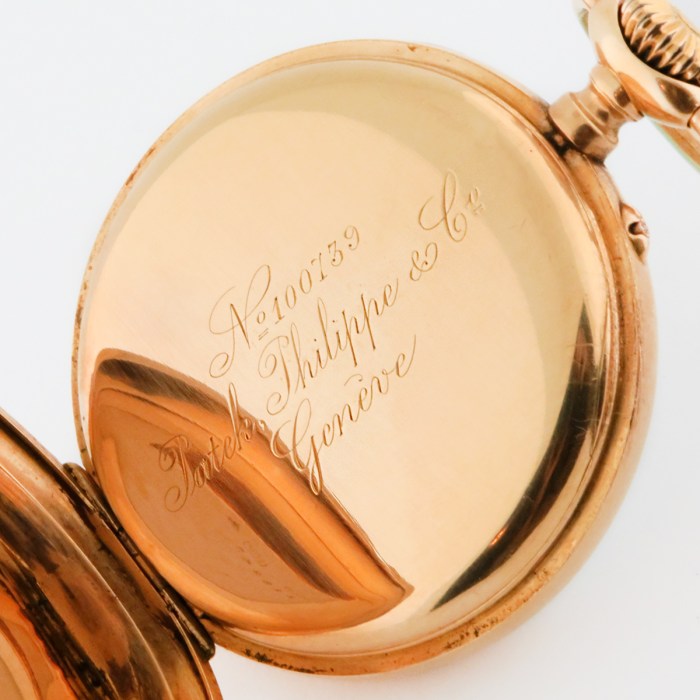 PATEK PHILIPPE & Co 18K Solid Yellow Gold 48mm Open Face Pocket Watch Circa 1890's. Gilt Movement, Wolf Teeth & Mustache Lever. Heirloom Antique Pocket Watch.