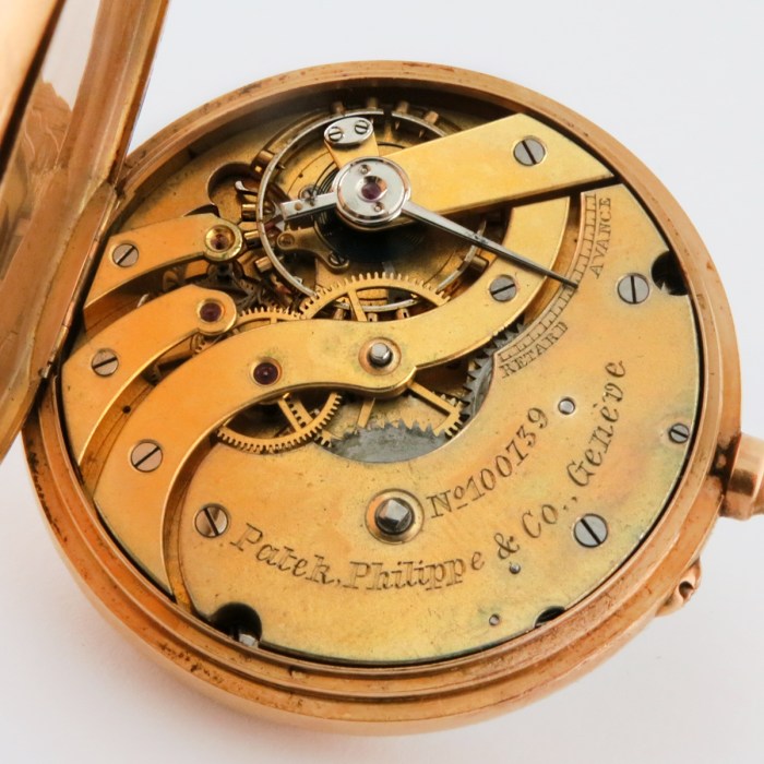 PATEK PHILIPPE & Co 18K Solid Yellow Gold 48mm Open Face Pocket Watch Circa 1890's. Gilt Movement, Wolf Teeth & Mustache Lever. Heirloom Antique Pocket Watch.