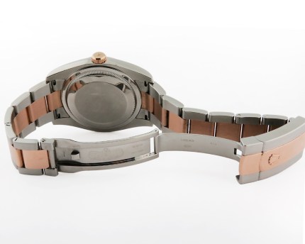 (SOLD) ROLEX 116201 Mens/Unisex 2-Tone 18KR & SS Datejust Chocolate Floral Dial Diamond Markers Smooth Bezel Rehaut Random Serial Stainless Steel and Rose Gold 36mm - Image 5