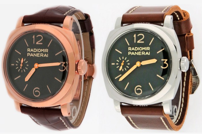 One of the rarest limited edition 50 sets by Panerai: Radiomir 1940 Set with Minerva Calibre 16-17 Movements. Ref PAM00784 (PAM00398 & PAM00399). MSRP $82,100