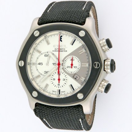 Ebel 1911 Tekton Mens Automatic Chronograph Watch in Stainless Steel & Rubber with Calibre 137 Movement. Model Ref E9137L83. 48mm. MSRP $8950